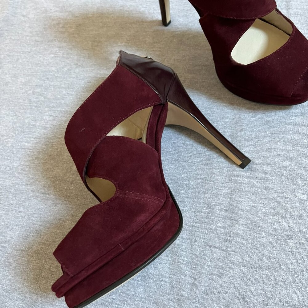 MICHAEL Michael Kors Burgundy Suede/Leather Heels, Never worn. Size 7 - Picture 12 of 12